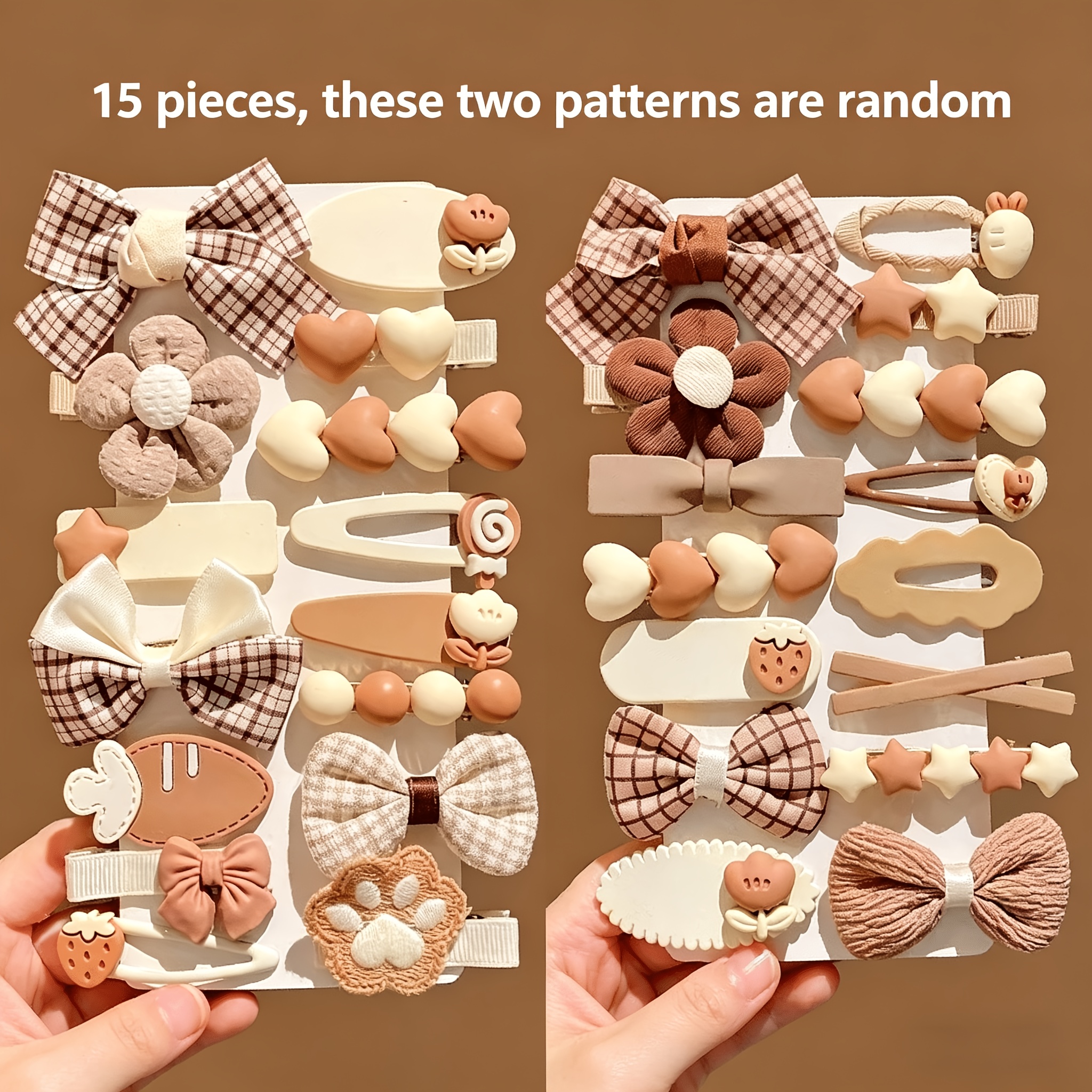 E-shop 15 minimalistische, vielseitige, süße Cartoon-Haarreifen mit brauner Schmetterling, geeignet für tägliche Haarstyling-Ergänzungen, zufällige