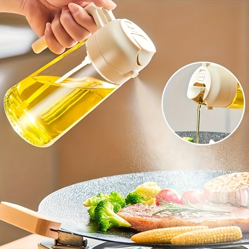 

1pc, Glass Oil Sprayer - Dual-purpose Dispenser For Pouring And Spraying - Anti-leakage Olive Oil Storage - Kitchen Seasoning Holder - Soy Sauce And Vinegar Sprayer - Kitchen Gadgets And Supplies