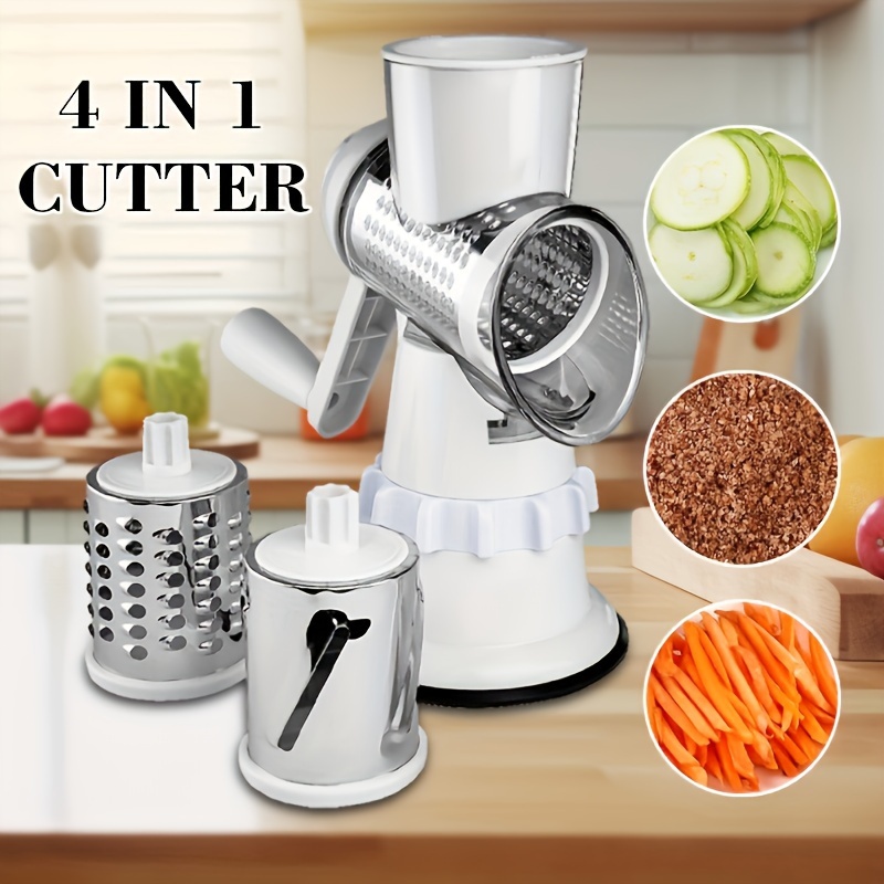 

Pancerka 1 Set 4 In 1 Vegetable Cutter Rotary Cheese Grater Cheese - Round Mandoline Slicer Vegetable Slicer With Strong-hold Suction Cup Base