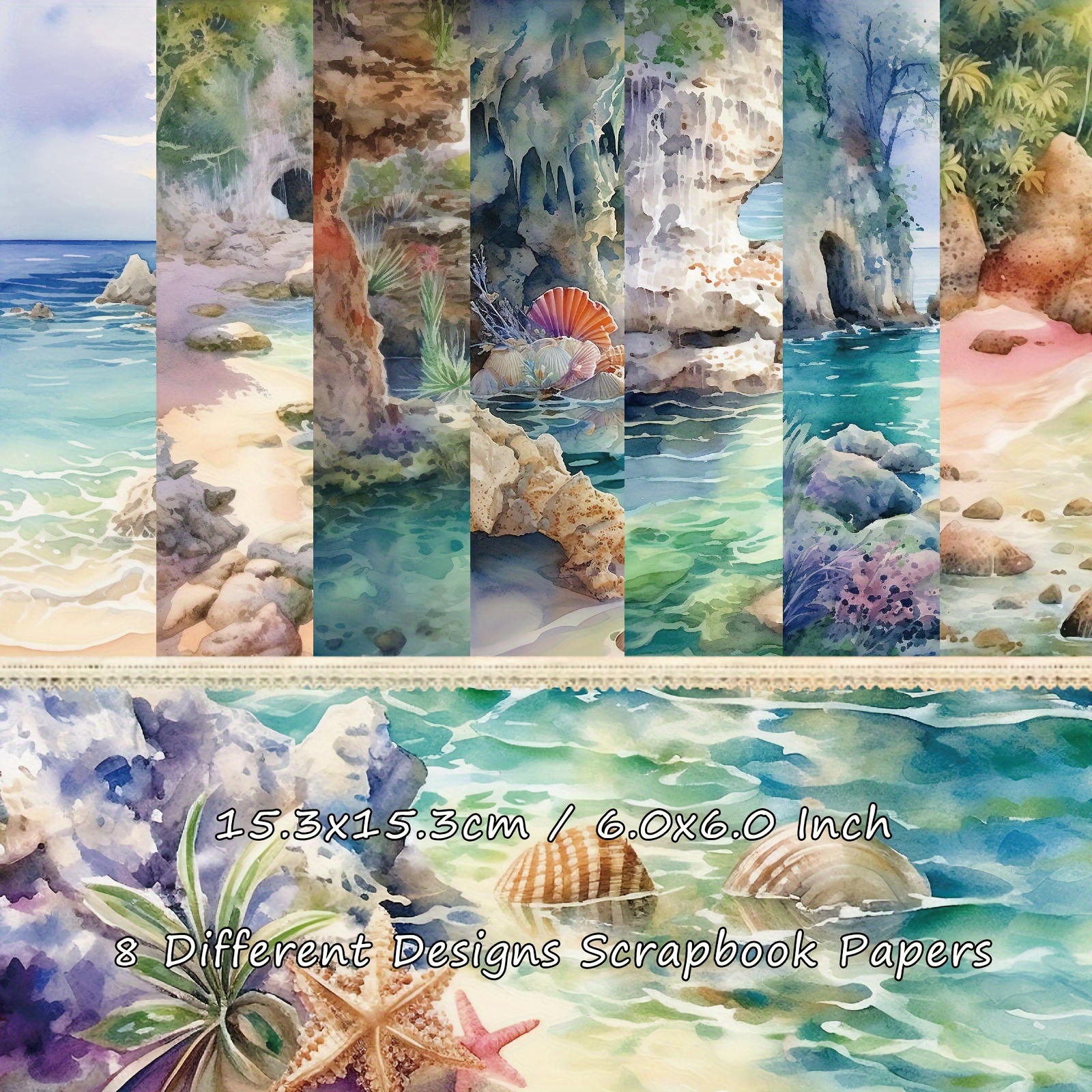 

8 Mixed Sea , Reusable For Junk , , Diy Art Crafts, Card Making,