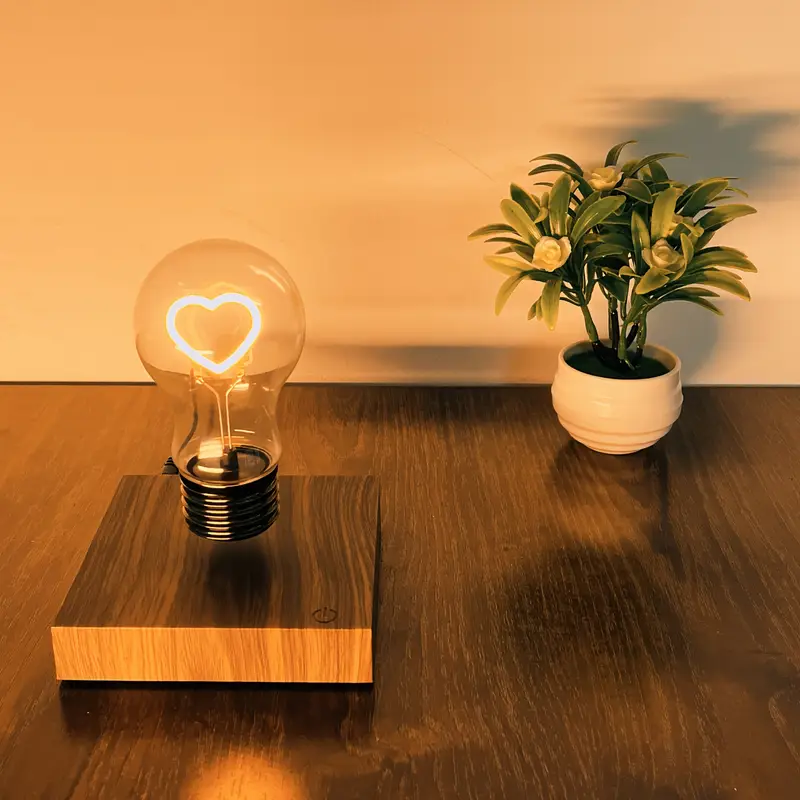 1pc Lampe à ampoule LED en - Design de suspension magnétique accrocheur - Lampe de table à magnétique flottante pour la décoration moderne de et du bureau, cadeau idéal détails 8