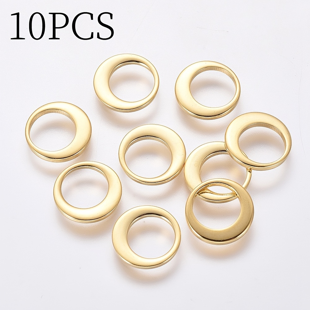 TEMU 10 piezas de anillos de acero inoxidable 304, dorados, 10X1Mm, ideales para la fabricación y decoración de joyas, para la de pulseras y collares