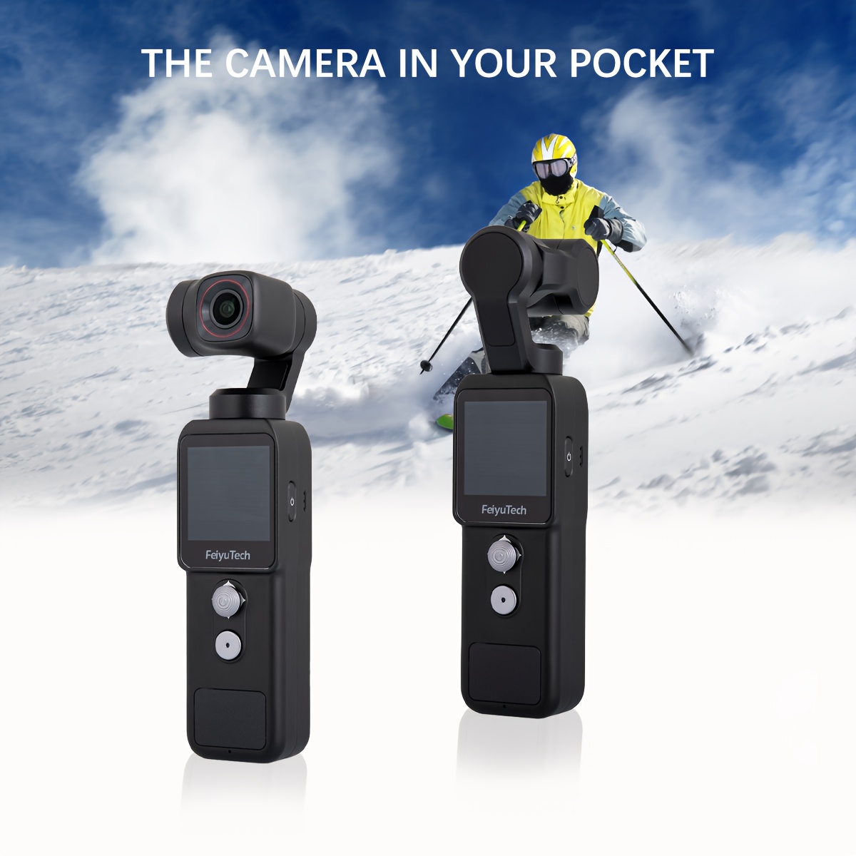 pocket   camera gimbal 4k handheld stabilizer with 130 view magnetic body 4x   beauty effects usb rechargeable battery details 3