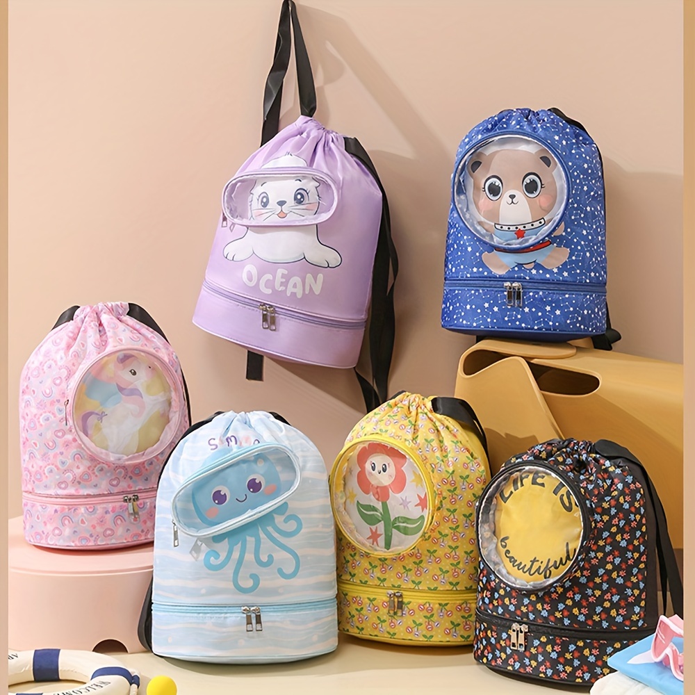 Swim Backpack Children Swimming Bag Dry Wet Separation Beach Bag Boy Girl 