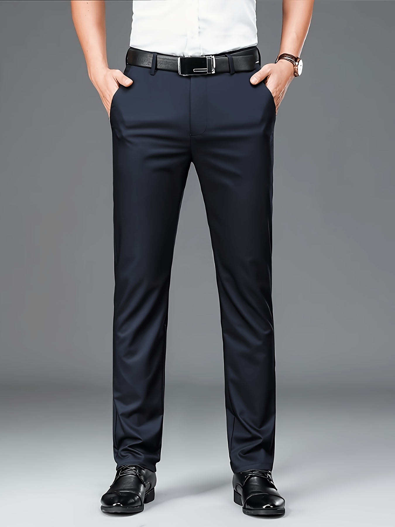 Suit Trousers | Stretch Slim Fit | Wrinkle-Resistant Dress Pants | Versatile for All Seasons And Occasions, Smooth Texture