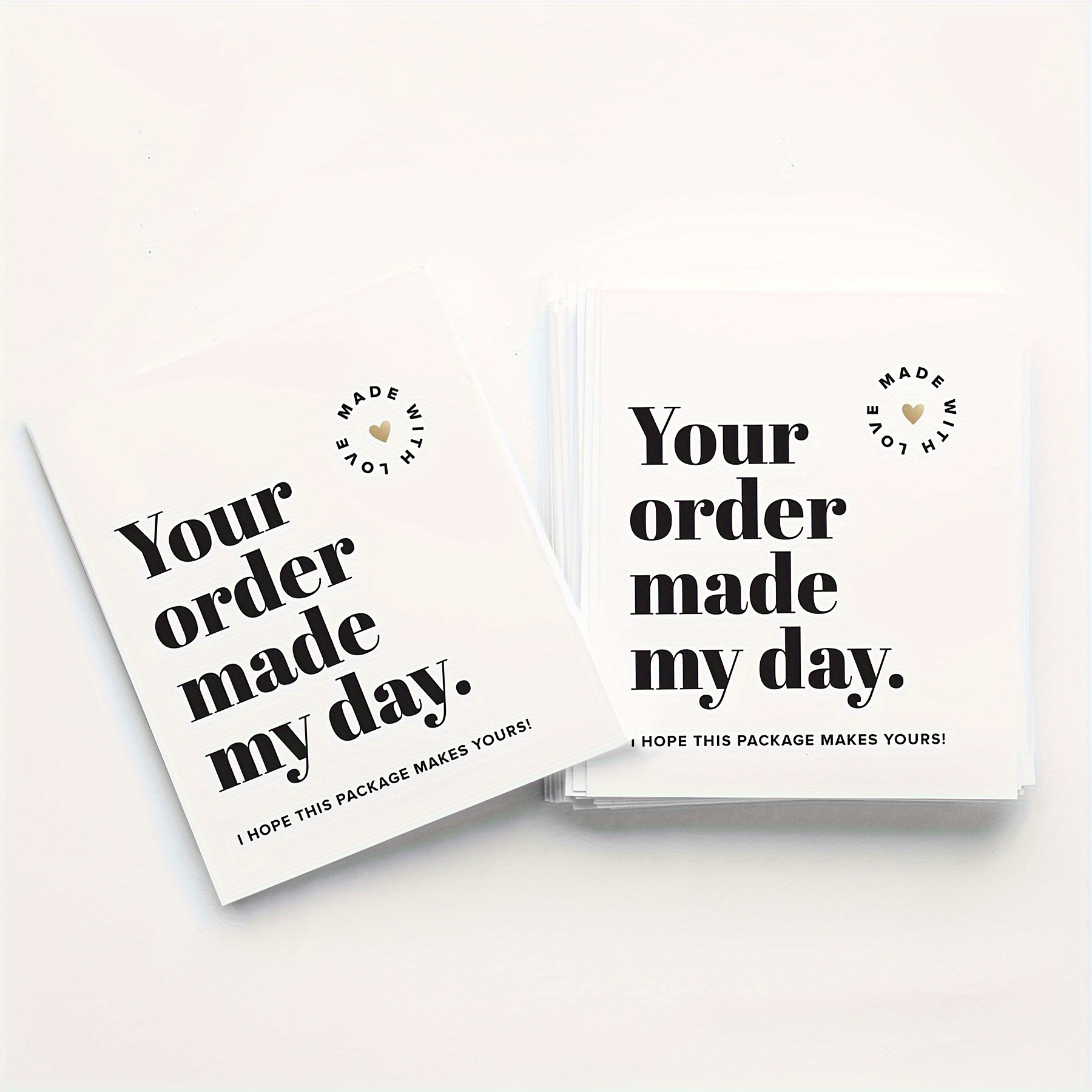 

50-pack Glossy Thank You Cards For Packaging, English Written "your Order Made My Day" Appreciation Note Cards For Customers, Business Order Inserts And Package Decor Cards