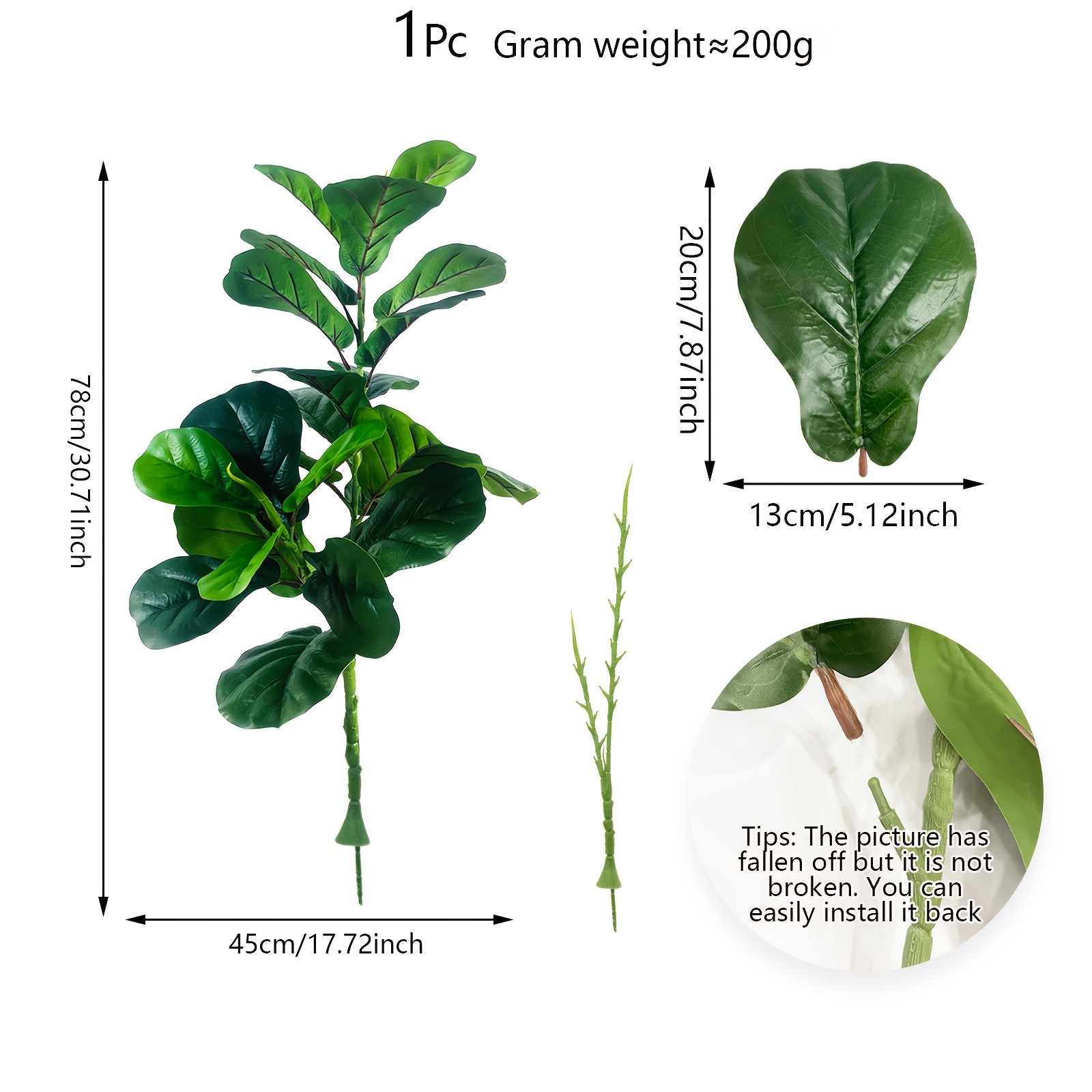 Image of 1pc 30.71in/78cm Artificial Greenery, Suitable For , Jungle, Hawaiian Party Home Table Decoration And Wedding Birthday Theme Party Decor