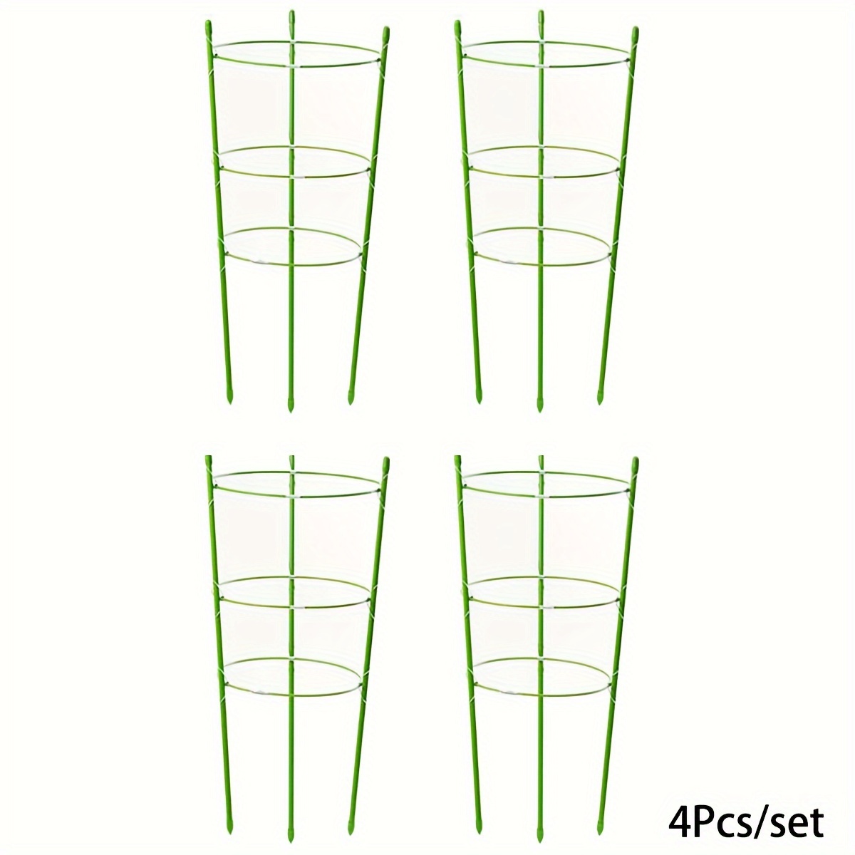 

4 Pcs Garden Plant Support Frame Kit, Green Metal Plant Cage
