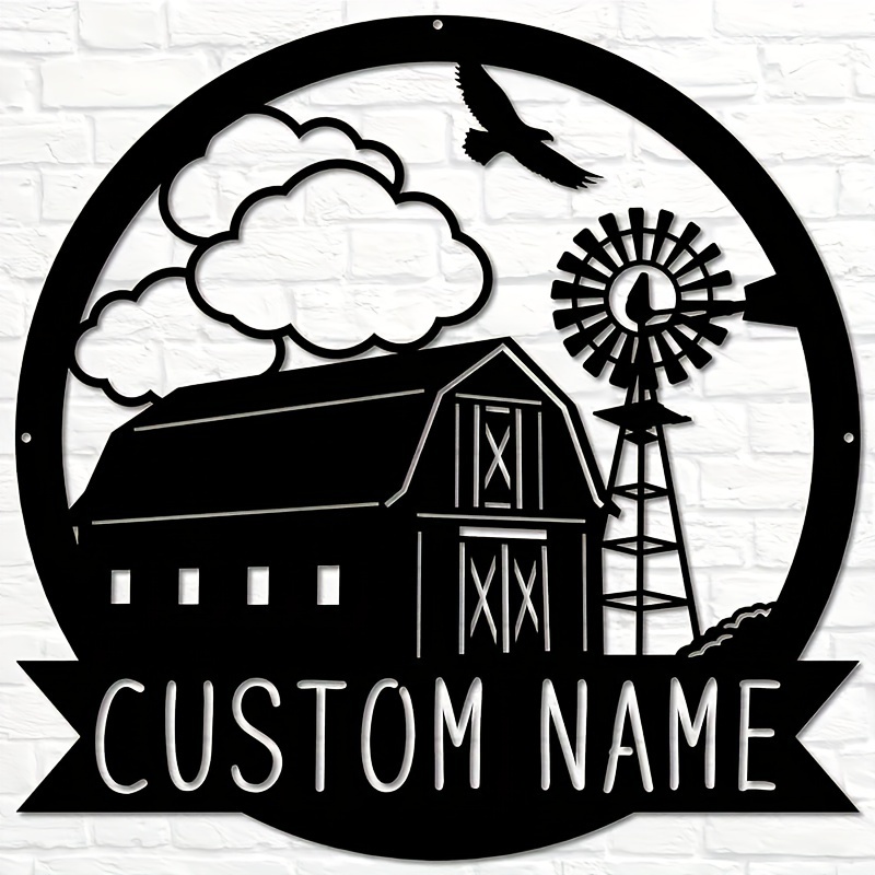 

Custom Metal Farm Sign - Personalized Rustic Barn & Windmill Decor | Large Outdoor Family Farm Wall Art | Ideal Wedding Gift | Reusable, Detachable Boho Style