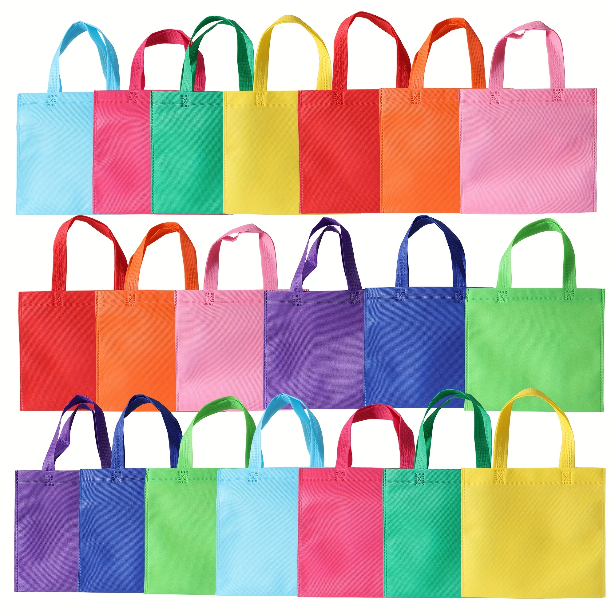 Image of 20pcs Colorful Non-woven Gift Bags 20x20cm Small Size - Christmas, Birthdays, Parties, Wedding Favors, And Corporate Events