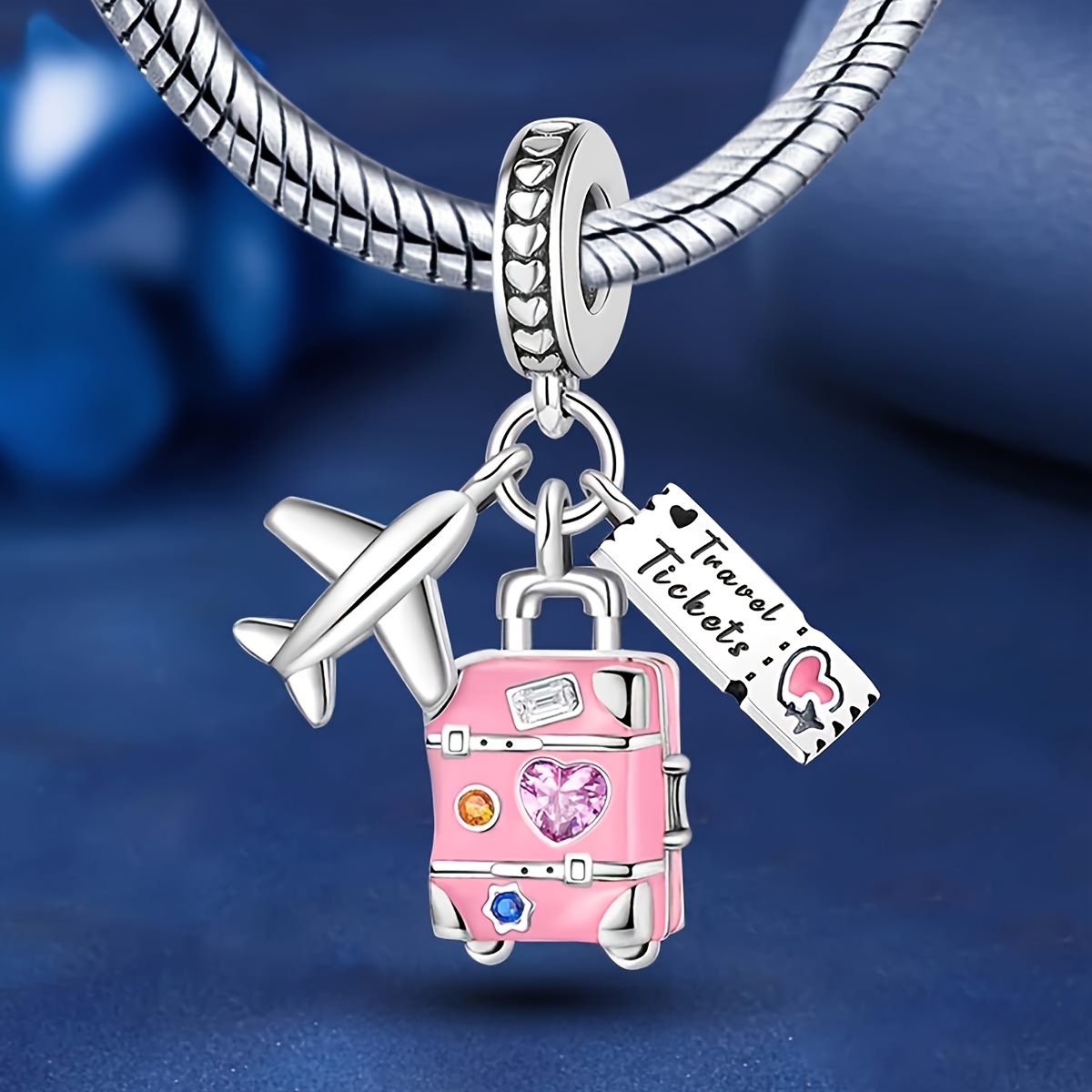 1pc travel theme pendant diy pendant 925 silver plated Temu