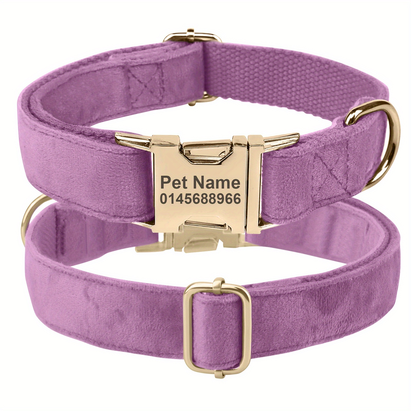 TEMU [custom] Personalized Collar With Free Engraving Of Name And Phone Number For Anti-lost Use. Suitable For Large/medium/small Dogs. Made Of Soft