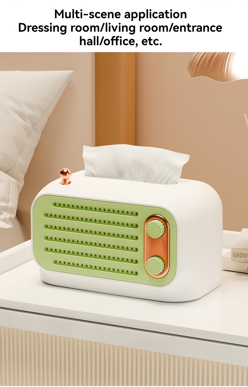 spring loaded desktop tissue box holder square plastic tissue storage for bedroom and living room Product details 6