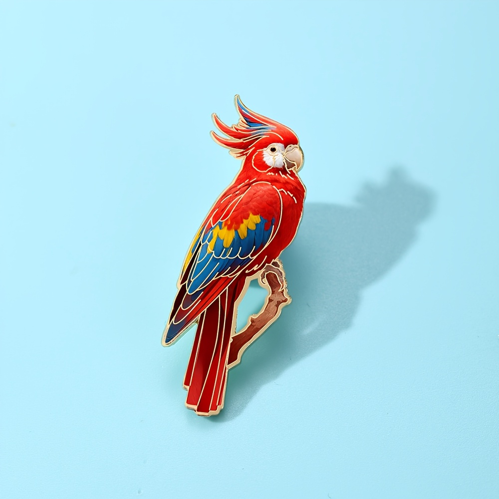Yellow Parrot Enamel Pin, Christmas Decorative Brooch