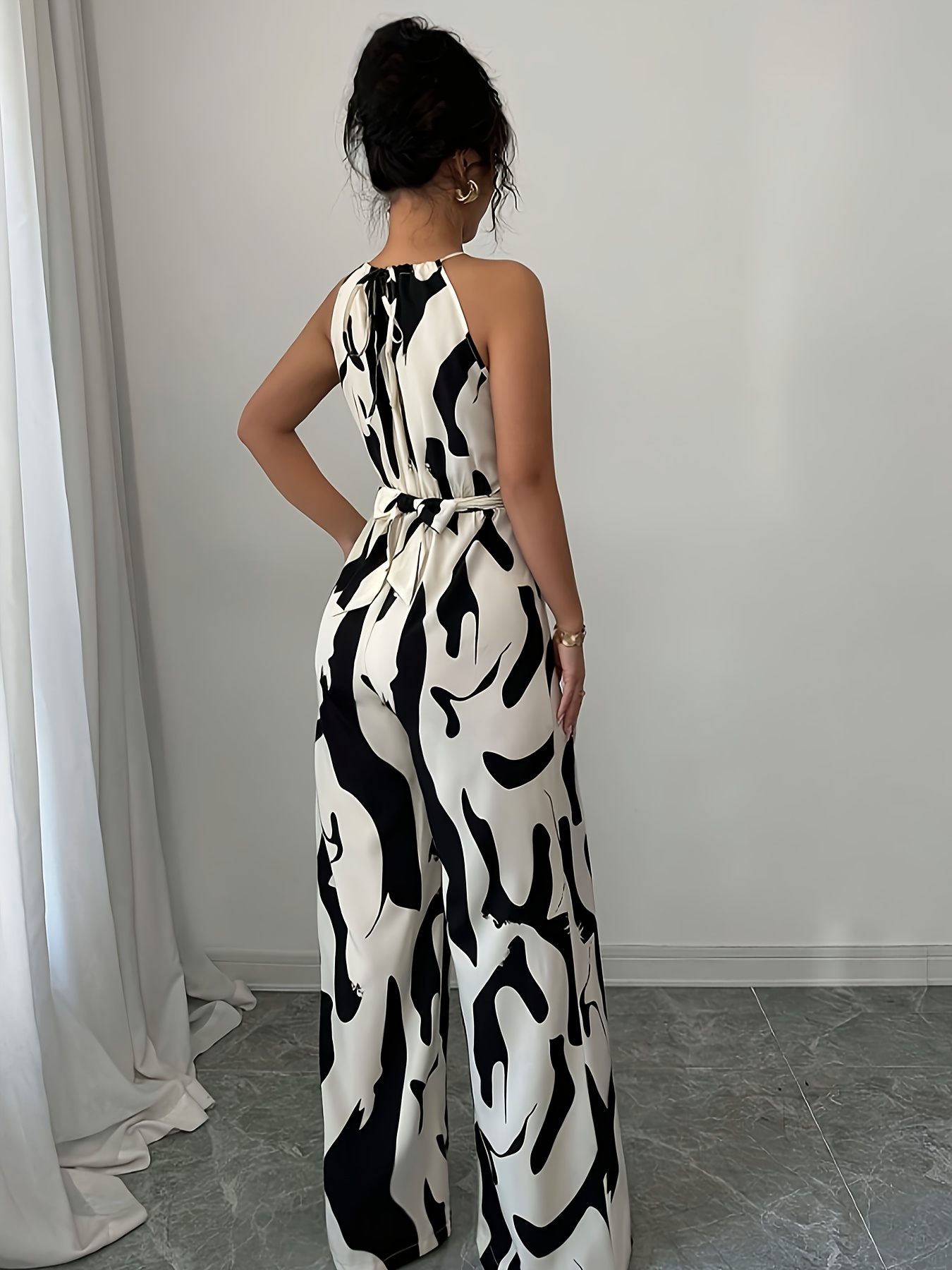 Discount black and white jumpsuit formal Free Shipping