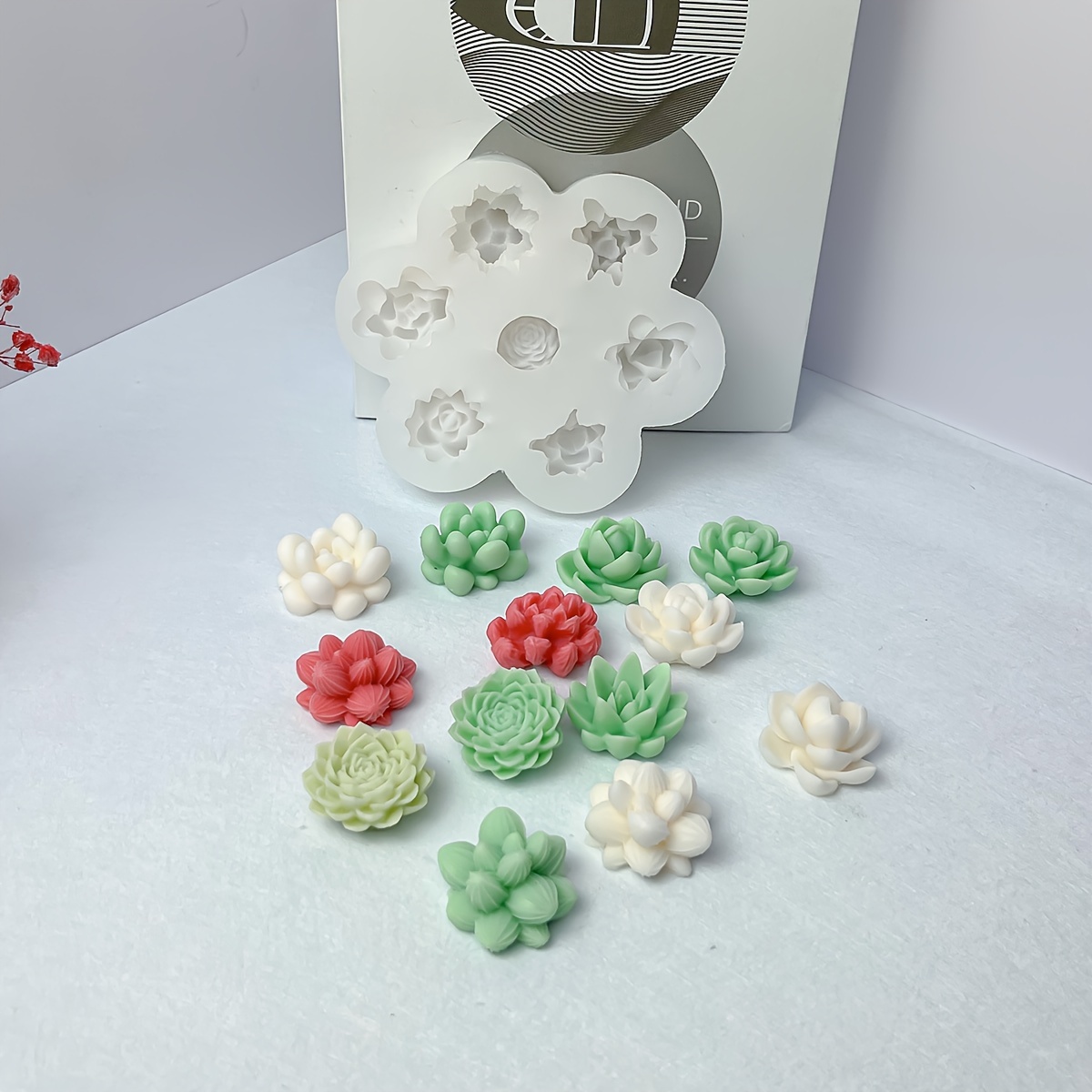 

Succulent & Cactus Silicone Mold Set - 7 Unique Floral Designs For Candles, Soaps, And Aromatherapy Crafts