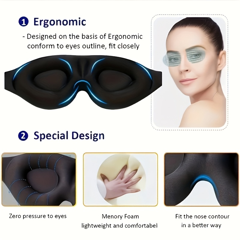 3d contour cup sleep mask for men and women adult sleep mask light blocking   night mask suitable for travel meditation     dye free suitable for all light beige types fathers day mothers day gift Product details 5