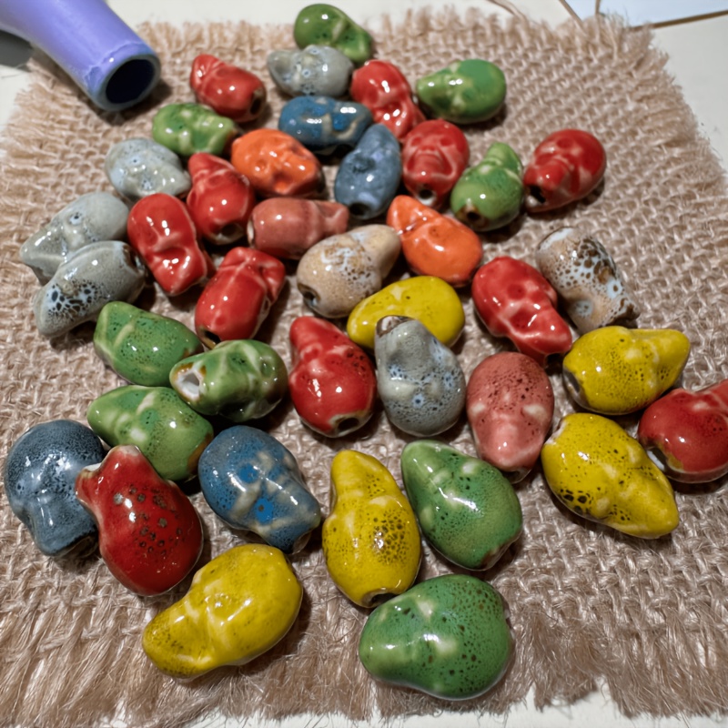 Large Hole Skull Shaped Ceramic Beads for DIY Jewellery Making