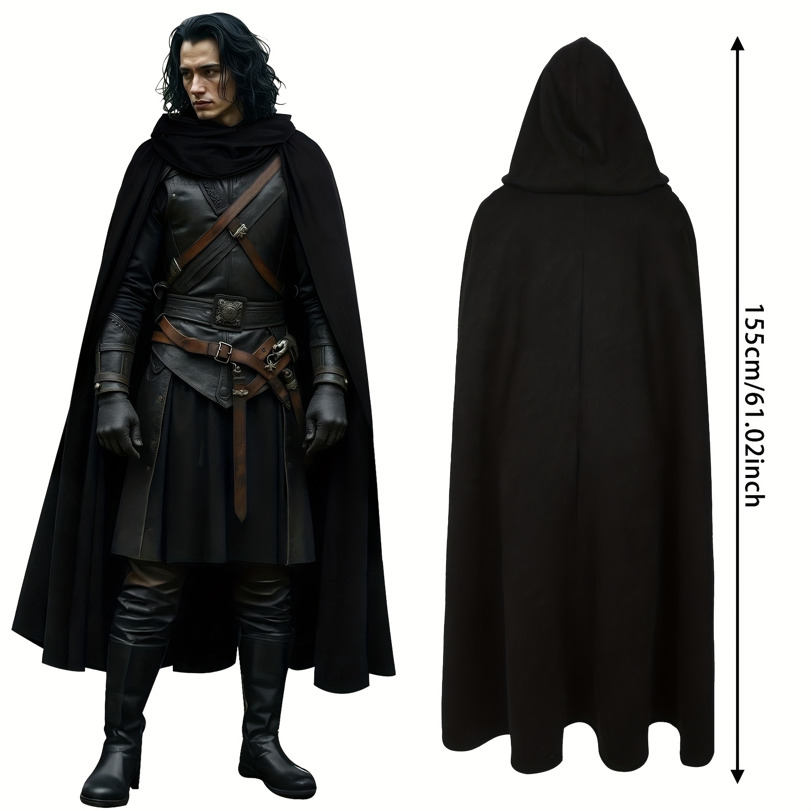 lvow medieval hooded cloak men women viking renaissance cape