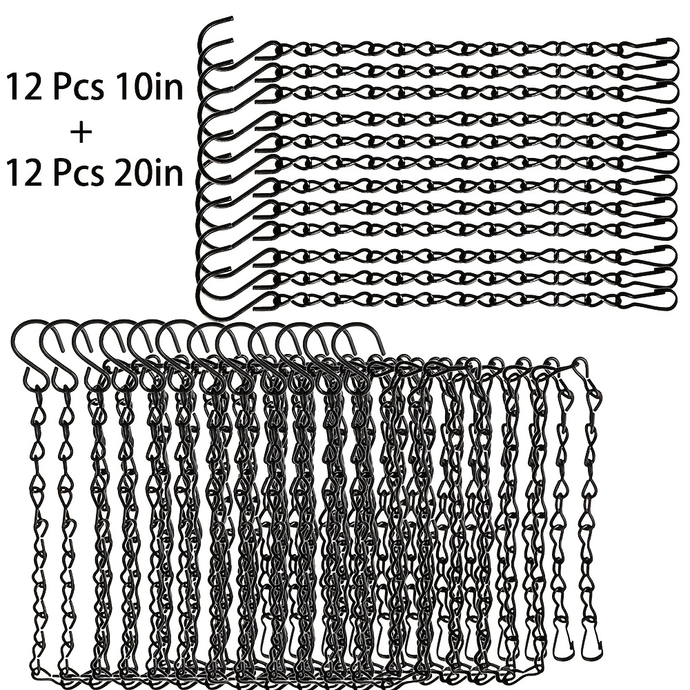 Image of 24pcs Hanging Chain Hanging Basket Chain Suitable Bird Feeders, Flower Pots, Lanterns, Wind Chimes, , Blackboards And Decorations, Adjustable