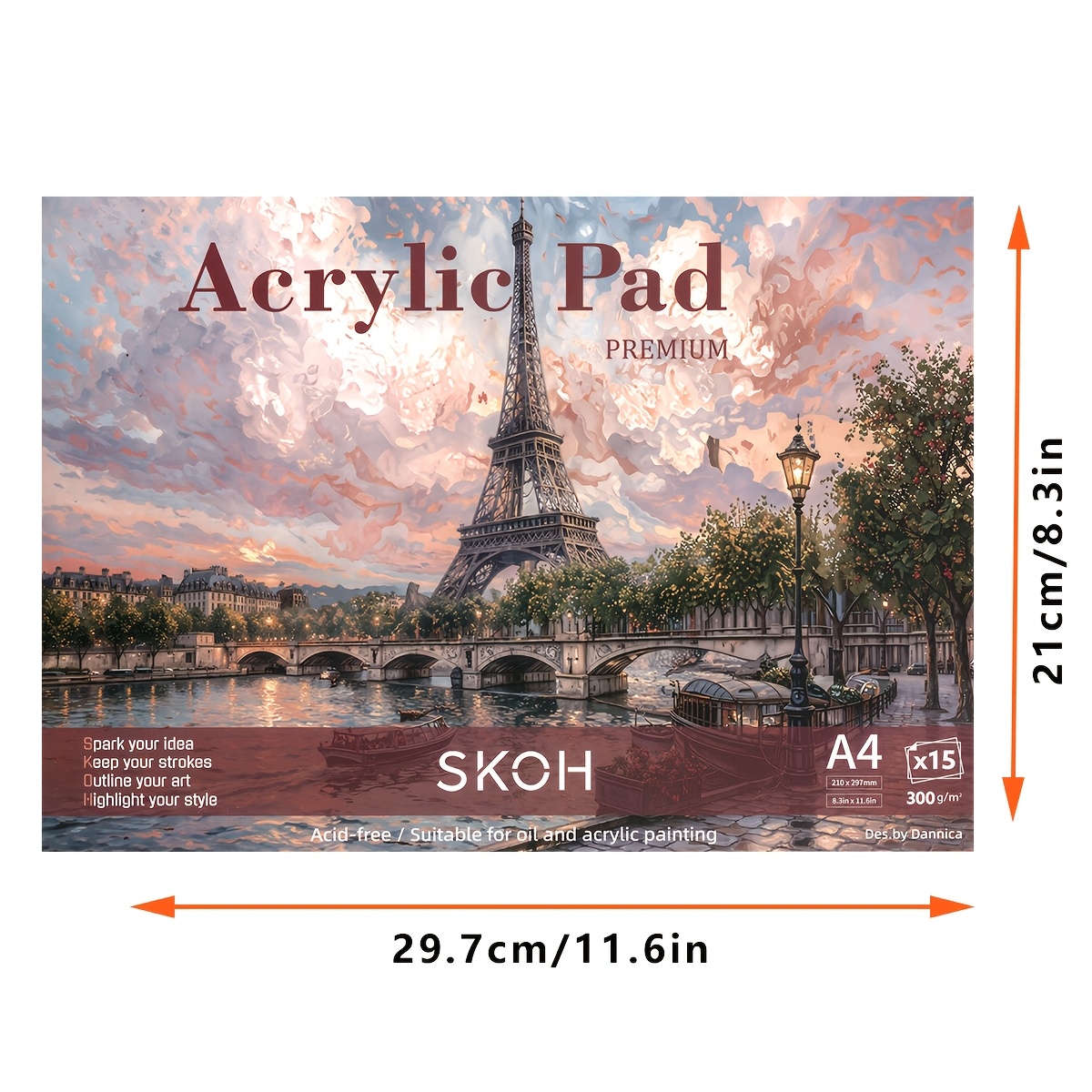 TEMU Large Size Bound Book, Oil Painting Sketchbook, Acrylic Sketchbook - A4 Size, High-quality Thick Cover, Thick Paper Pages, Suitable For Painting