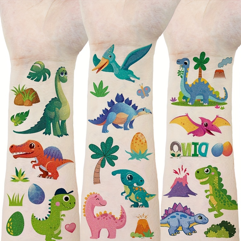 Tatuajes Temporales Dinosaurios Luminosos 90 Estilos Brillan - Temu