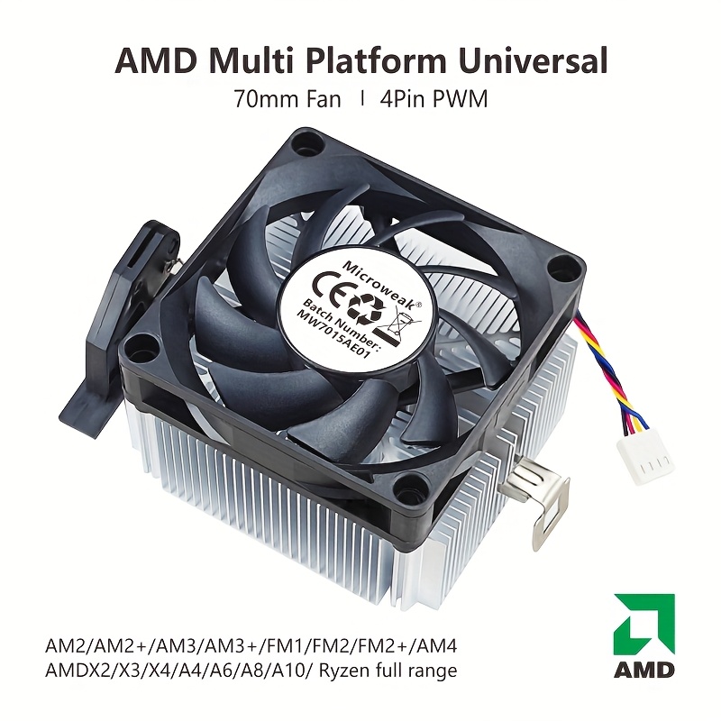 ユニバーサル クーラー、AMD Am2、AM4 AMD3 S-754 マイクロウィーク CPU クーラー、AMD ダウンワード プレス、ユニバーサル、超静音、4 ピン PWM、*温度制御、サーバー用