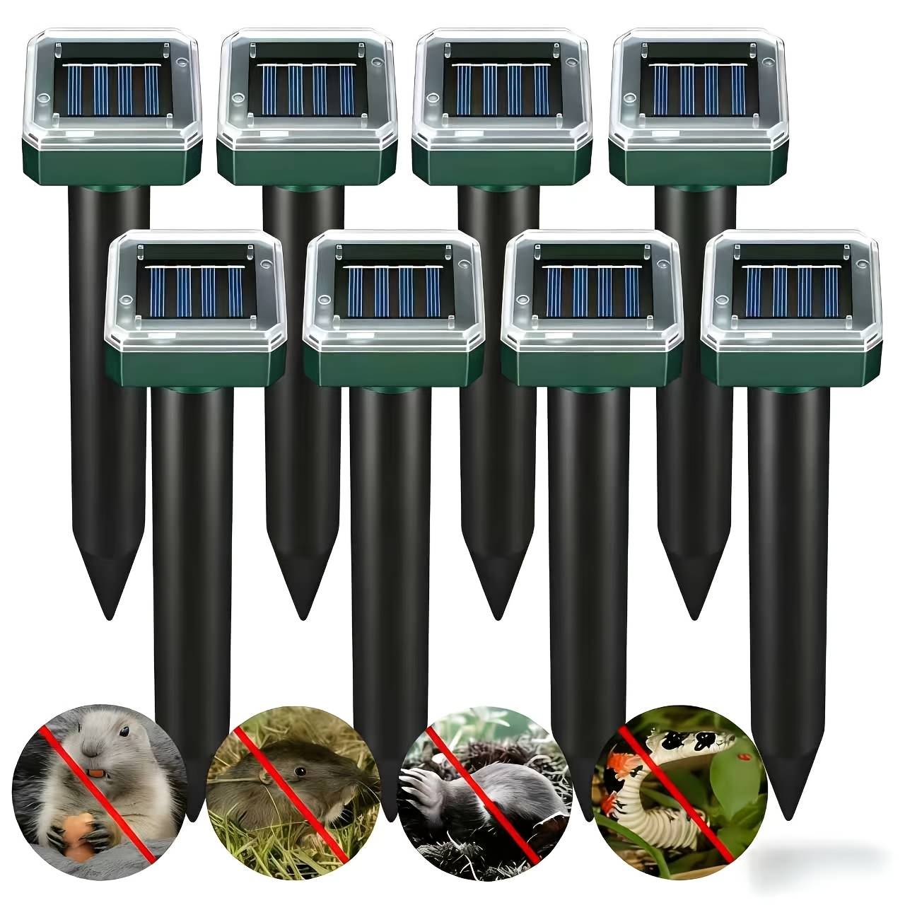 TEMU "solar Technology Rodent Repeller | Ip44 Rating | Durable Abs Housing, Suitable For Repelling , , , And Other Rodents In Courtyards, Gardens,