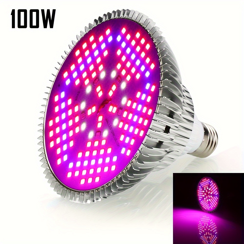 

E27 Interface Full Led Plant Growth Light, 150 Lamp Beads (5 Infrared, 10 White Light, 35 Blue Light, Red Light), Suitable For Vegetable Seedlings, Hydroponics, Garden Greenhouses, Etc., 100w