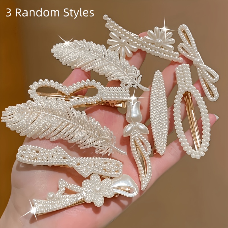 Women's Duckbill Hair Clips For 10 Different Occasions | 3pcs Set In Random Colors And Styles (not 10pcs), Wear And Parties, An Ideal Gift