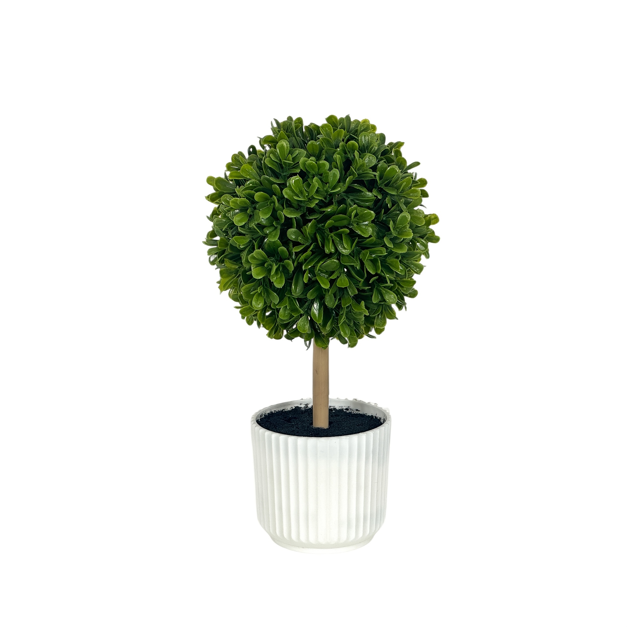1pc Artificial Boxwood Topiary Potted Plant, Minimalist And Fresh, Home Desk Office Decor