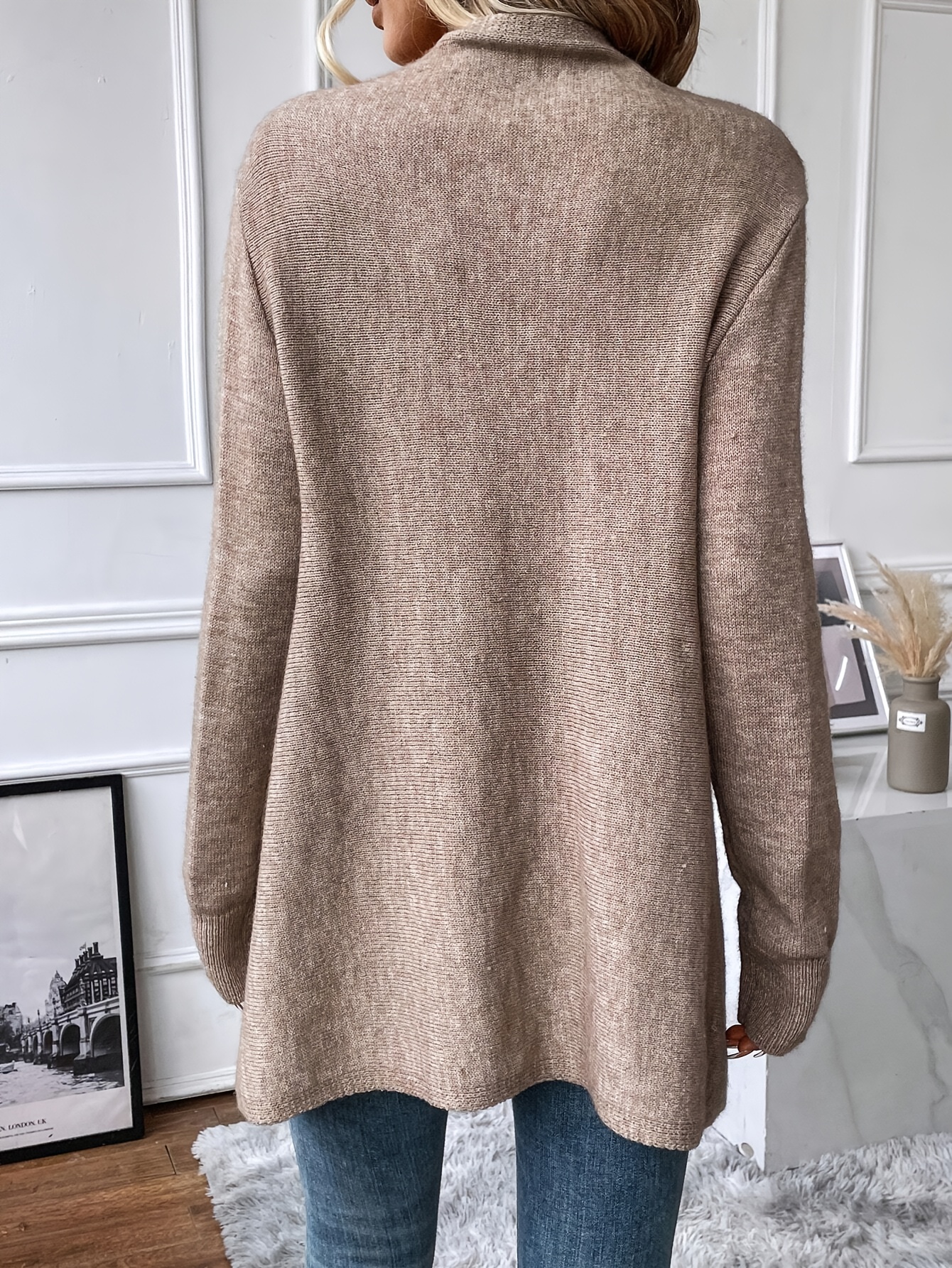 elegante grijze tassel sjaal voor vrouwen - lange mouw, v-hals,   herfst/winter accessoire, zachte stof met franje detail, perfect voor lagen of losse outfits, winter sjaal | franje detail sjaal | constructie, winterkleding 1