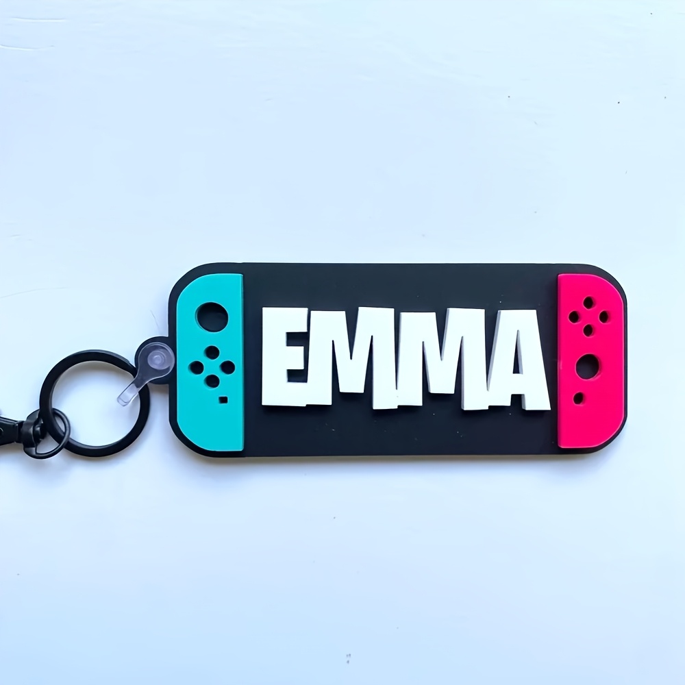 TEMU Personalized Name Gamepad Shape Keychain, Custom Name Men's Gamepad Keychain, Men's Keychain Gift, Custom Father's Day Holiday Keychain Gift