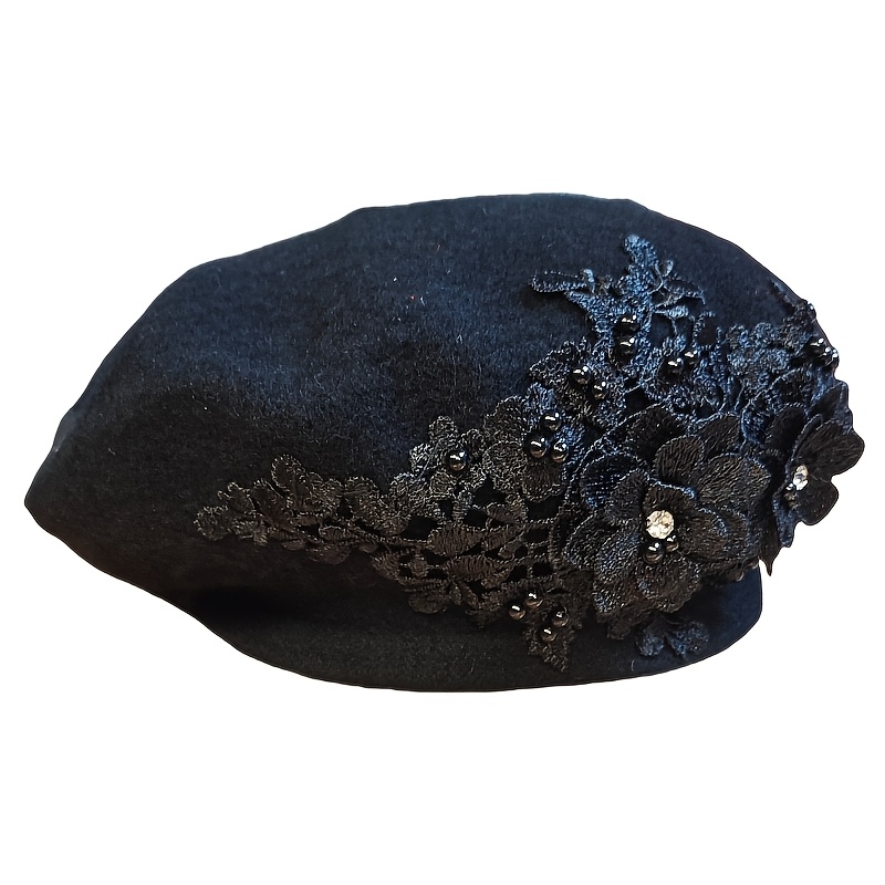elegant beret embroidered design embellishments - Temu display picture 1