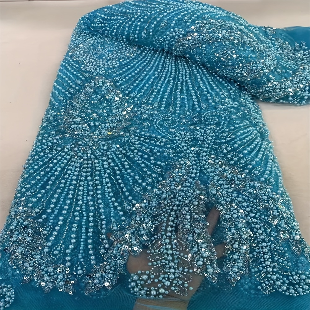Luxurious Nigerian African Beaded Lace Fabric