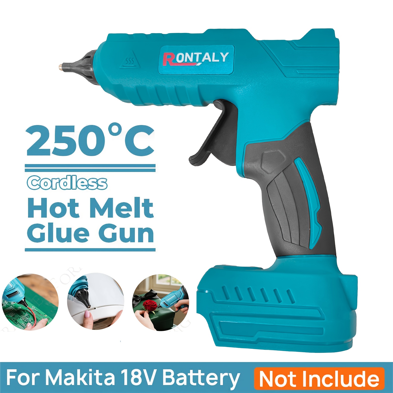 TEMU 100w Cordless Hot Glue Gun Kit, Mini Portable Hot Glue Gun Compatible With Makita 18v Battery, For Diy Crafts, Wood, Glass, Cards, Craft Repair