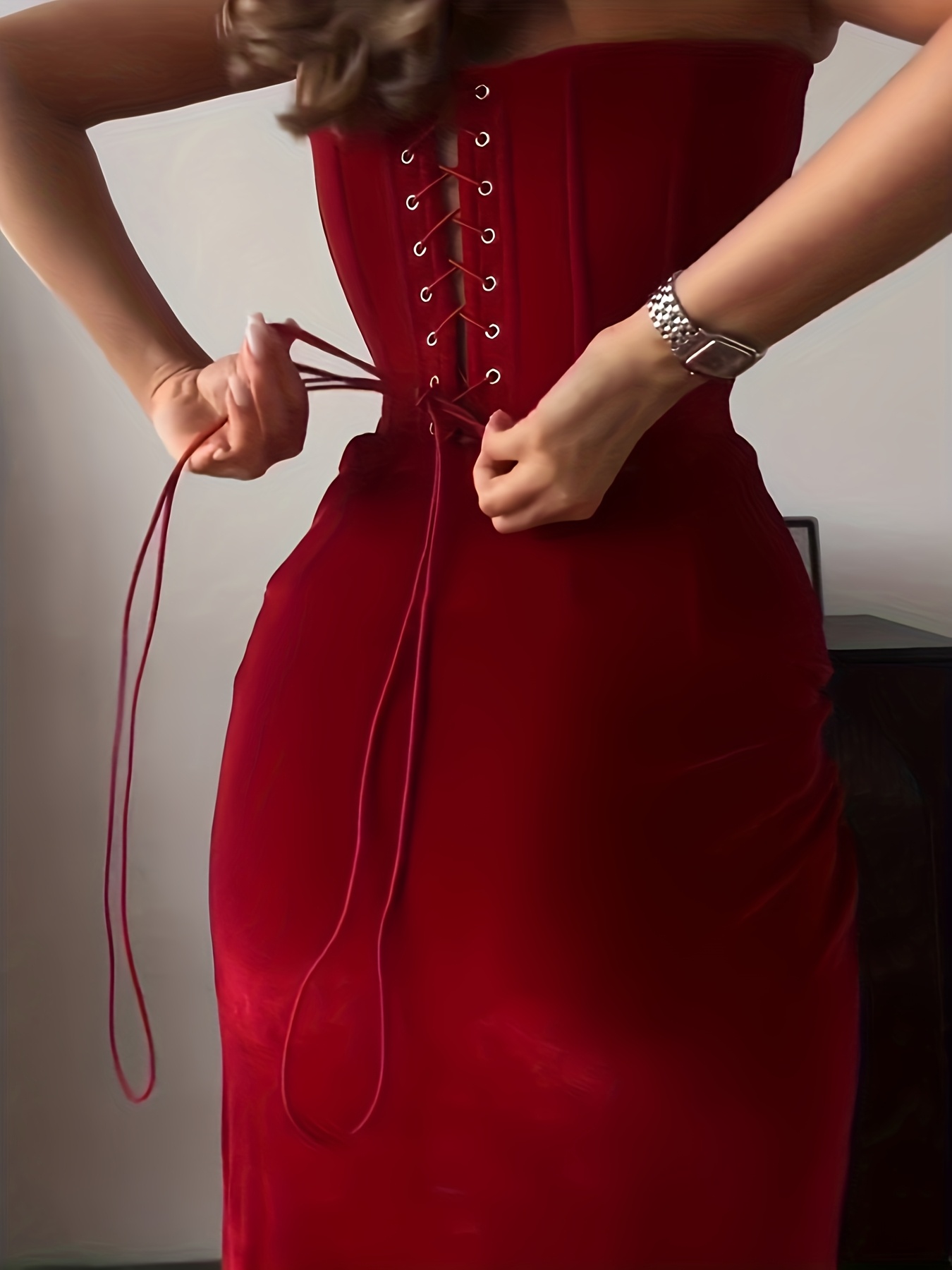 knee length dresses for ladies Blue Satin Midi Dress