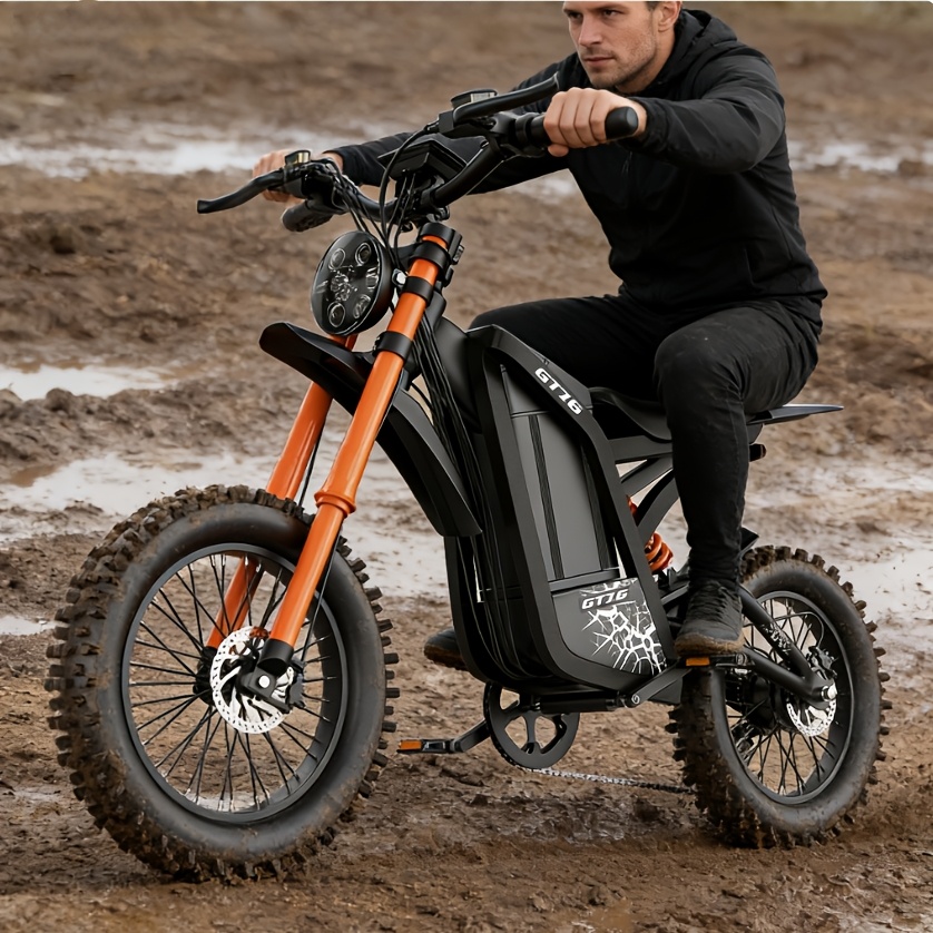 electric bike for adults 749w   motor 27 9mph   48v 25a removable battery up to 75 miles long   headlight taillight 16 tire off road e bike Product details 2