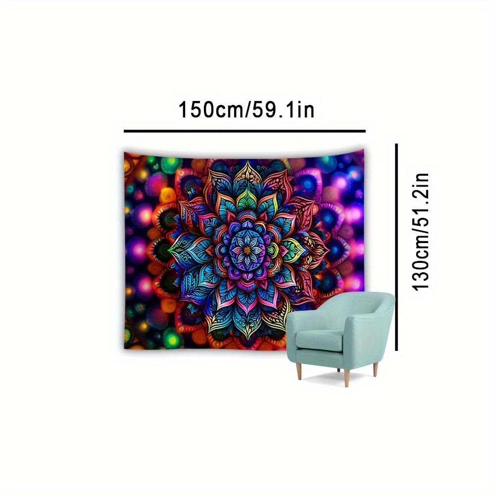 Schwarzlicht-Wandteppich Fantasie-Wald Mit Quallen – UV-reaktiv, Trippy Deko Für Zimmer