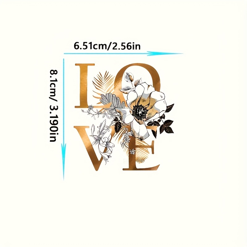 TEMU 4pcs Durable Washable Diy Iron-on Stamping, Lovely Floral Watercolor Iron-on Transfer Decal, Embossed Applique For Diy T-shirts, Tote Bags,