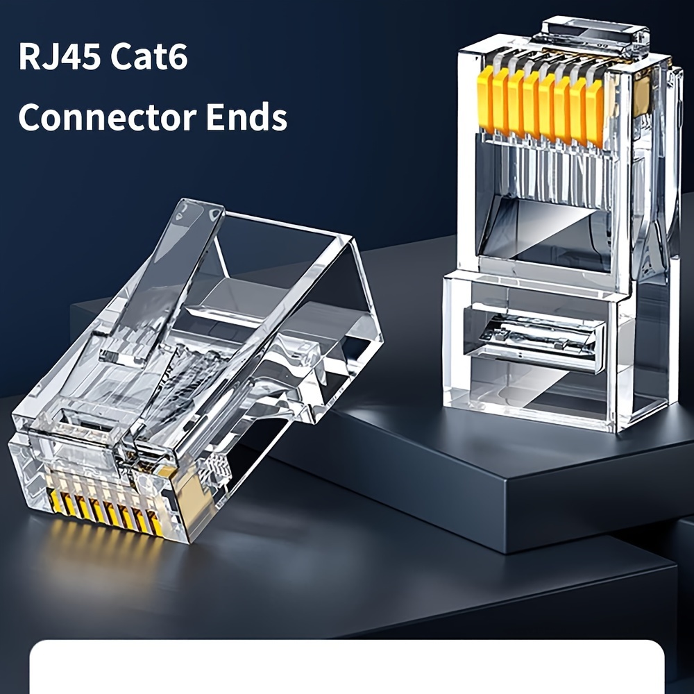 

100pcs Rj45 , Gold- Ethernet , 8p8c Network For Computer , 0.45 X 0.31inch