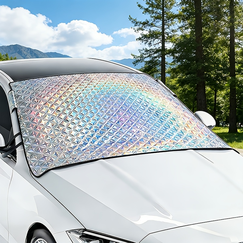 TEMU Upgraded Car Sunshade, Automotive Laser Sun Visor, Car Interior Accessory, Made Of Durable High-quality Fabric, Foldable For , Portable And