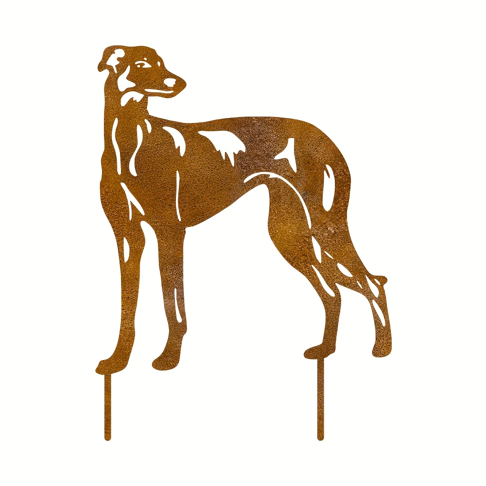 【2d Flat】 [2d Flat] 1pc Of Weathered Garden Stakes Featuring , A Pet Memorial Garden Art Decoration