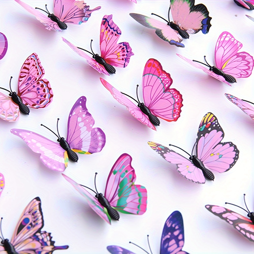 

50pcs Home Butterfly Decoration, Fake Butterfly, 3d Three-dimensional Simulation Butterfly Crafts, Suitable For Bedroom, Living Room, Party Decoration