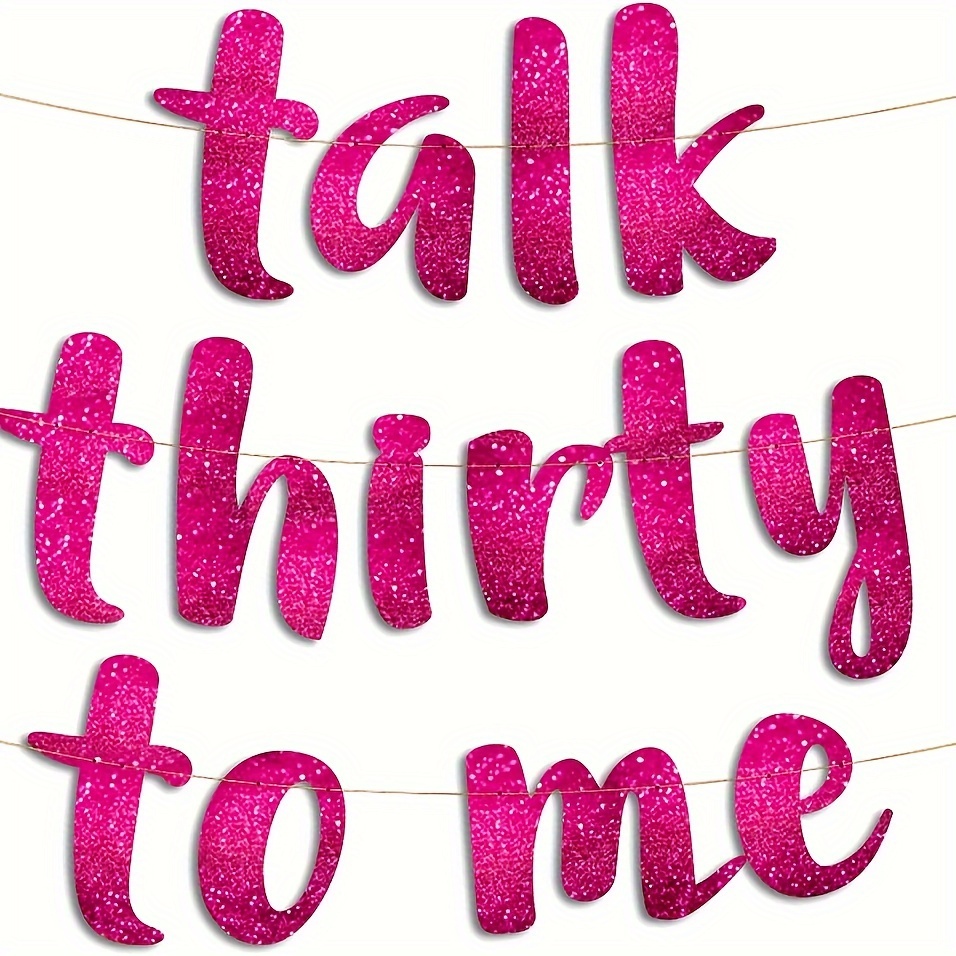 Image of 1 Set Thirty To Me Purple Pink Glitter Banner 30th Birthday Party Decorations And Supplies 30th Birthday Parties