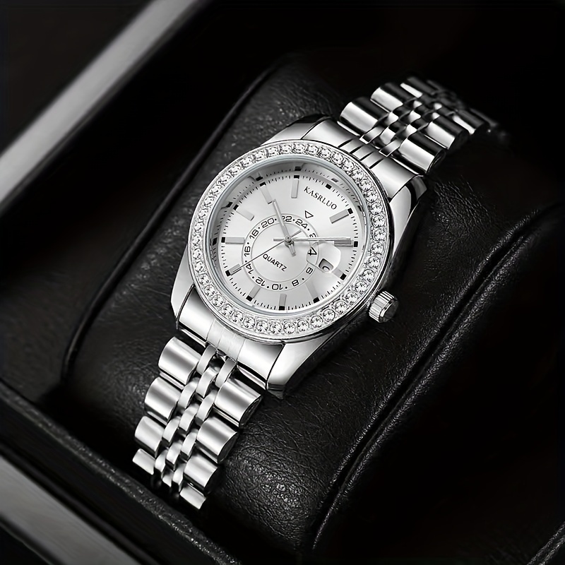 Montre Bracelet Femme Argent Avec Strass - Occasion