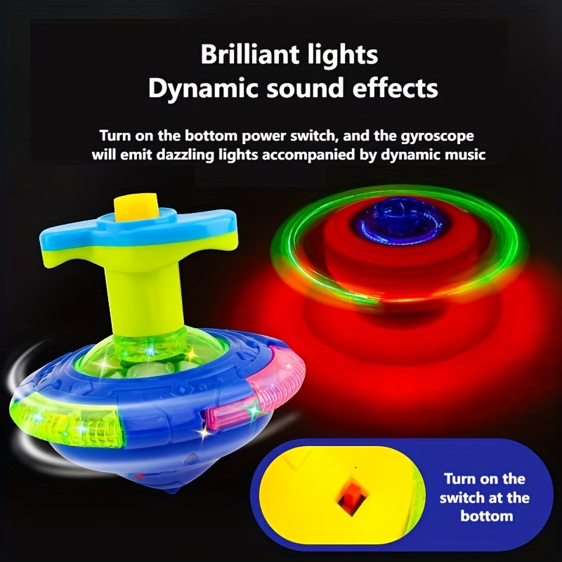 Holiday Gift UFO Gyroscope Toy with Glowing Lights