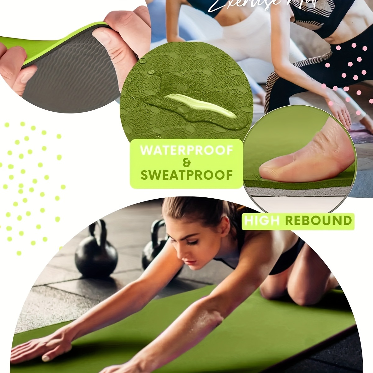 Yoga Mat Non Slip TPE Yoga Mats for Women and Men Thick Workout