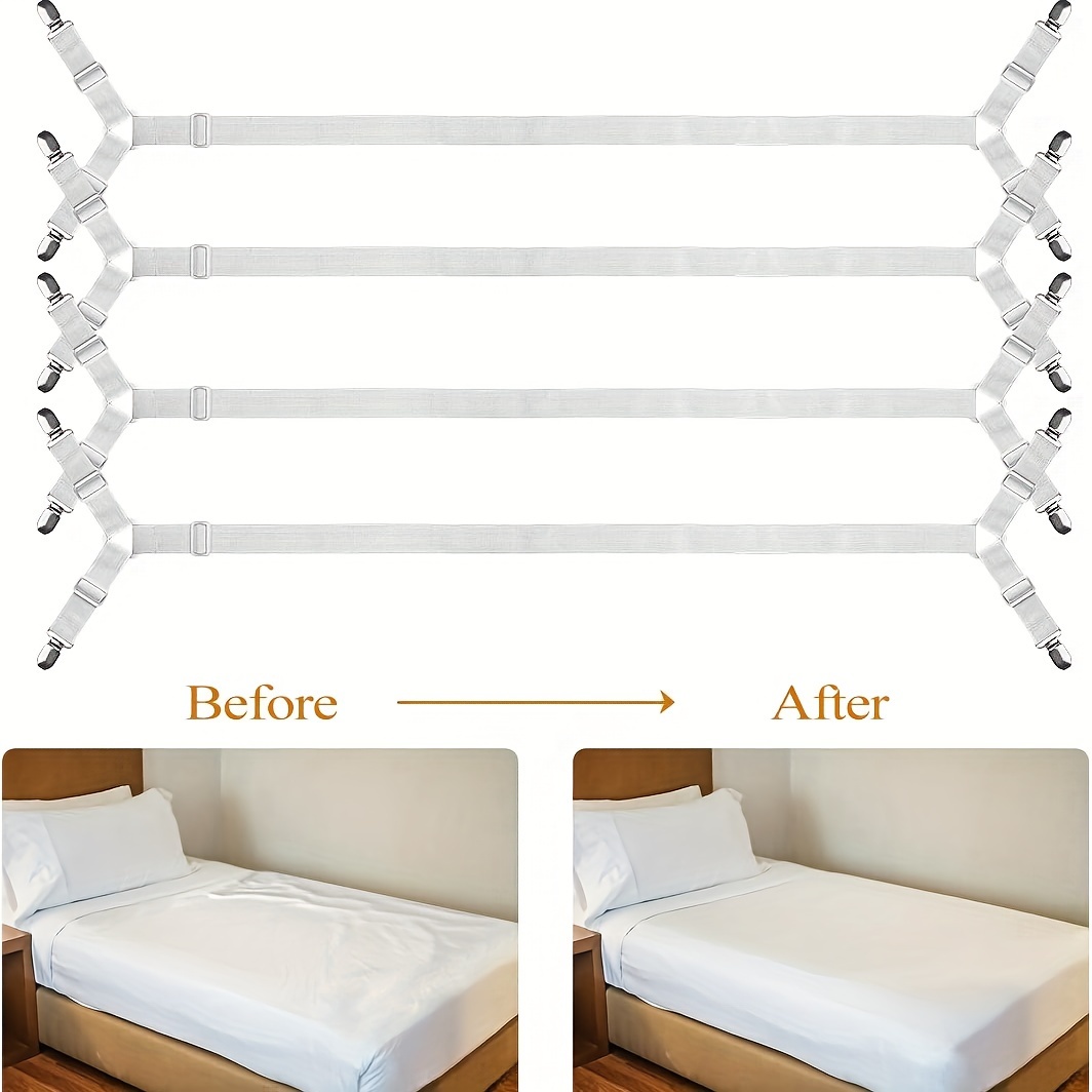 4pcs Long Crisscross Bed Sheet Band