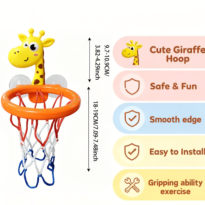 Blue Plastic Animal Basketball Bath Toy, 7pcs Set